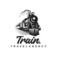 ilustração de modelo de vetor de trem de logotipo vintage