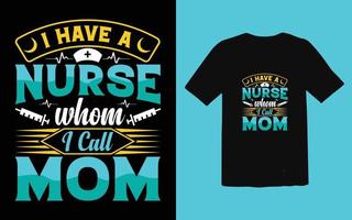 design de camiseta tipográfica de enfermeira na moda vetor