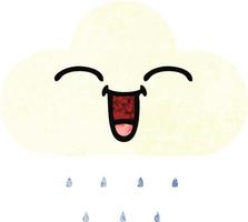 nuvem de chuva de desenho animado estilo ilustração retrô vetor