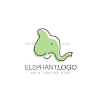 ícone de ilustração de design de logotipo linear de elefante vetor