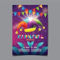 cartaz de festa de carnaval brasileiro vetor