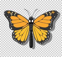 borboleta monarca em estilo cartoon vetor
