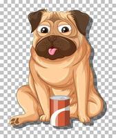 personagem de desenho animado de cachorro pug vetor