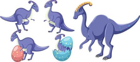 conjunto de personagens de desenhos animados de dinossauros fofos vetor