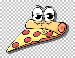 personagem de desenho animado de pizza isolado vetor