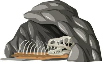 caverna de pedra com fósseis vetor