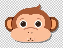 cabeça de macaco bonito em estilo cartoon plana vetor