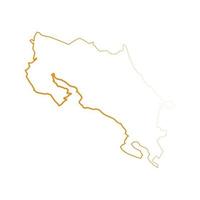 mapa da costa rica ilustrado em um fundo branco vetor