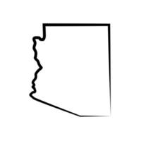 mapa do arizona ilustrado em fundo branco vetor