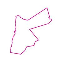 mapa da Jordânia ilustrado em um fundo branco vetor