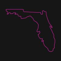 mapa da Flórida ilustrado em fundo branco vetor
