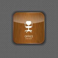 vetor de ícones de aplicativos de madeira de escritório