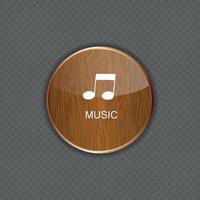 ícones de aplicativos de madeira de música vetor