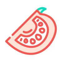 ilustração vetorial de ícone de cor de meio tomate vetor