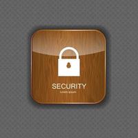 ícones de aplicativos de madeira de segurança vetor
