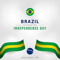 feliz dia da independência do brasil 7 de setembro ilustração vetorial de celebração. modelo para cartaz, banner, publicidade, cartão de felicitações ou elemento de design de impressão vetor