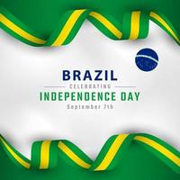 feliz dia da independência do brasil 7 de setembro ilustração vetorial de celebração. modelo para cartaz, banner, publicidade, cartão de felicitações ou elemento de design de impressão vetor