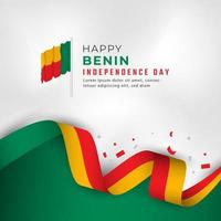 feliz dia da independência do benin 1º de agosto celebração ilustração vetorial de design. modelo para cartaz, banner, publicidade, cartão de felicitações ou elemento de design de impressão vetor