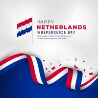 feliz dia da independência holanda 26 de julho ilustração vetorial de celebração. modelo para cartaz, banner, publicidade, cartão de felicitações ou elemento de design de impressão vetor