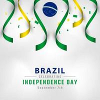 feliz dia da independência do brasil 7 de setembro ilustração vetorial de celebração. modelo para cartaz, banner, publicidade, cartão de felicitações ou elemento de design de impressão vetor