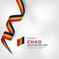 feliz dia da independência do chad 28 de novembro ilustração vetorial de celebração. modelo para cartaz, banner, publicidade, cartão de felicitações ou elemento de design de impressão vetor