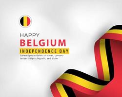 feliz dia da independência da bélgica 21 de julho ilustração vetorial de celebração. modelo para cartaz, banner, publicidade, cartão de felicitações ou elemento de design de impressão vetor