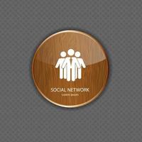 ícones de aplicativos de madeira de rede social vetor