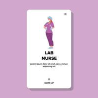 enfermeira de laboratório vestindo uniforme médico e vetor de chapéu