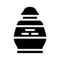 urna funerária ícone glifo ilustração vetorial preto vetor