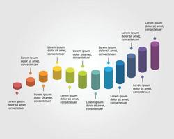 modelo de gráfico de pizza de círculo para infográfico para apresentação de 12 elementos vetor