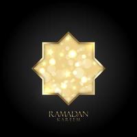 fundo de ramadan kareem com bokeh ouro luzes e estrelas vetor