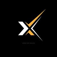 marca de letra x logotipo criativo de espaço negativo vetor