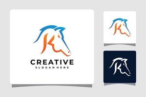 modelo de logotipo de cavalo letra k com inspiração de design de cartão de visita vetor
