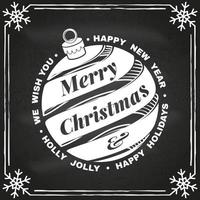 desejamos-lhe um feliz natal e feliz ano novo selo, adesivo com sino de natal. ilustração vetorial. vetor