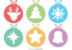 Circle Cristmas Ornament Decoration Pack Vector