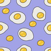 doodle sem costura padrão com ovos fritos. impressão estética para camiseta, tecido, têxtil. vetor