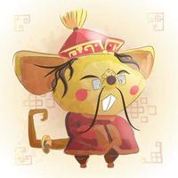 desenhos animados do animal do zodíaco chinês do rato. vetor