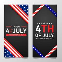 feliz 4 de julho fundo e banner do dia da independência da américa vetor