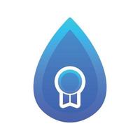 ícone de modelo de design gradiente de logotipo de água de medalha vetor