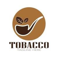 logotipo de folha de tabaco, campo de tabaco e vetor de design de modelo de logotipo de cigarro de tabaco