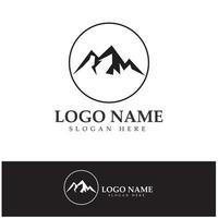 ilustração de estoque de design de ícone de logotipo de montanha de sol vetor