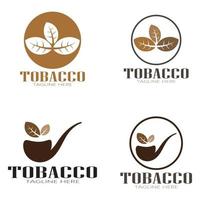 logotipo de folha de tabaco, campo de tabaco e vetor de design de modelo de logotipo de cigarro de tabaco