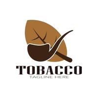 logotipo de folha de tabaco, campo de tabaco e vetor de design de modelo de logotipo de cigarro de tabaco