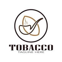 logotipo de folha de tabaco, campo de tabaco e vetor de design de modelo de logotipo de cigarro de tabaco