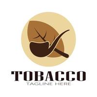 logotipo de folha de tabaco, campo de tabaco e vetor de design de modelo de logotipo de cigarro de tabaco