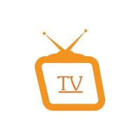 ícone plano de design de logotipo de tv vetor