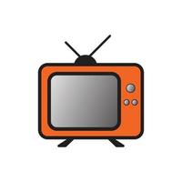ícone plano de design de logotipo de tv vetor