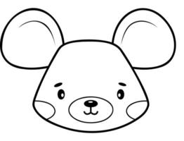 livro de colorir ou página para crianças. ilustração de contorno preto e branco do mouse. vetor