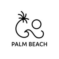 logotipo de palmeira de praia simples vetor