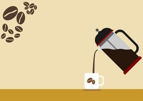 fundo de texto de ilustração vetorial editável de café da imprensa francesa, pode ser usado para publicidade de café vetor